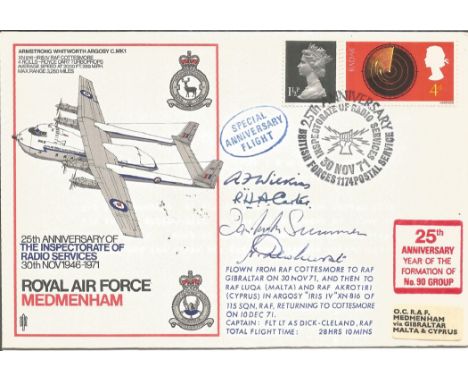 Rare Radio scientist signed RAF Medmenham 25th Anniversary of The Inspectorate of Radio Services 30th Nov 1946 1971 pack of 3