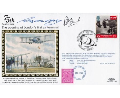 Peter Lord of Abbots Hay FRSH and Roy St. Clair Finch signed FDC 75th Anniversary The Opening of London's first air terminal.