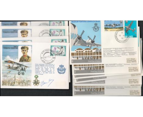 WW2. Dealers/Traders Lot of 16 FDC packs with multiples in each pack, some signed. 2nd Lt Edmond Thieffry FDC Signed x4. Muzi