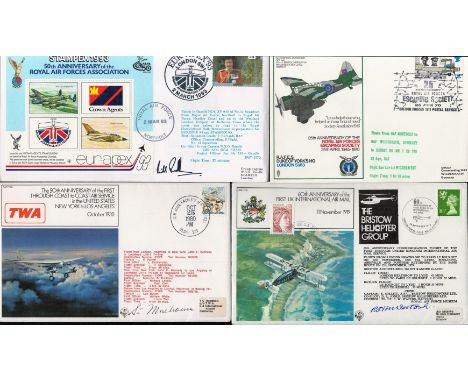 8 Handsigned FDCs, a Variation of RAF Covers, Great Signatures, Postmarks and Stamps. Signatures include Wing Commander R H M