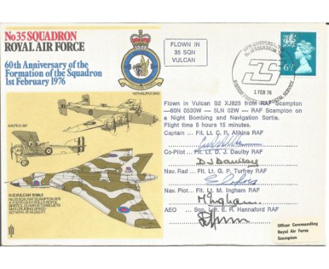 Flt Lt C. R. Allkins RAF, Flt Lt D. J. Daulby RAF, Flt Lt G. P. Turfrey RAF, Flt Lt M. Ingham RAF, Sqn Ldr E. R. Hannaford RA