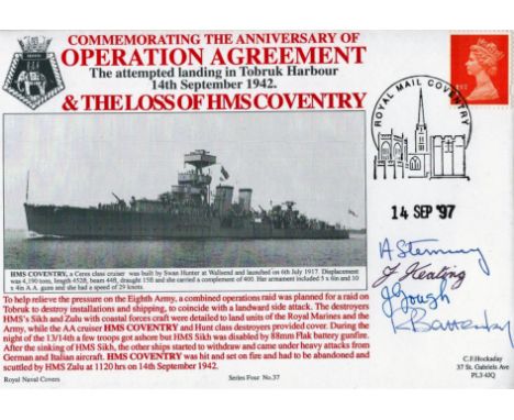 Multi Signed FDC. Signed By A Stenning, J Keating, J Gough and R Battersby. Commemorating The Anniversary Of Operation Agreem