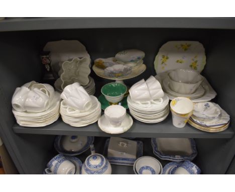 A good selection of various ceramics by Shelley including tea cups and saucers cake plates and jelly moulds