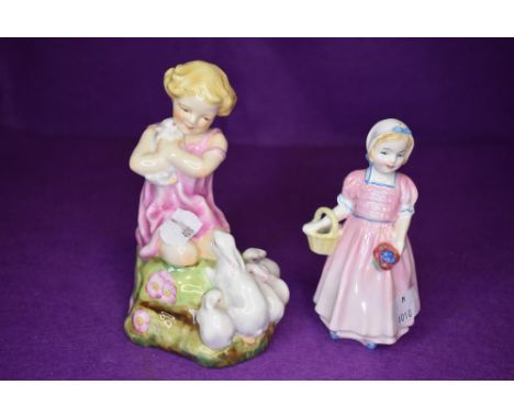 Two ceramic figure studies including pink stamp Royal Worcester My Favourite and tinkle bell