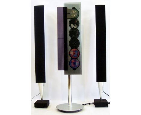 A B&O (Bang & Olufsen) Stereo System
Comprising the Beosound 9000 (Mark 2) 6 CD-Tuner with instruction manual, designed by Da