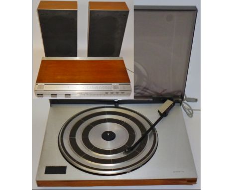 A B&O (Bang & Olufsen) Stereo SystemComprising the Beomaster 1500 Tuner/Amplifier in teak manufactured 1978-1980, designed by