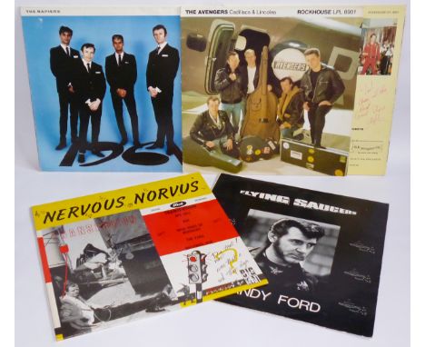 Five LP RecordsROCKABILLY. Includes Flying Saucers 'The Rawking Sandy Ford' Rawwking Records (RAW6) 1991 UK Release, Nervous 