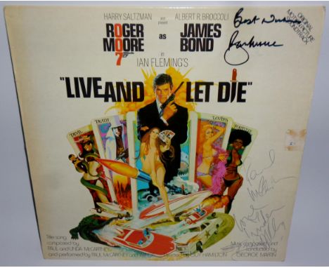 James Bond 'Live & Let Die' LP record with autographed sleeveThe 8th film of the series and Roger Moore's first appearance as