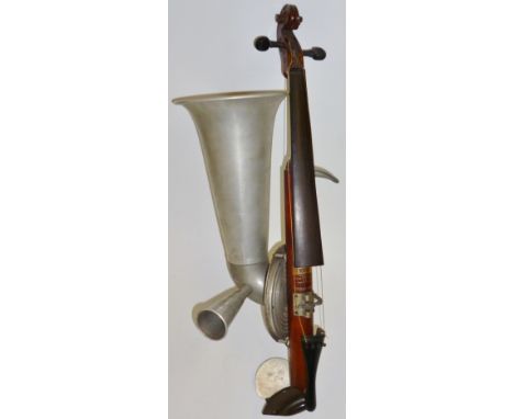 Stroviols Violin circa 1910 Registered Trademark, Popular Model. 4-string twin Aluminium Horn example often favoured by Jazz 