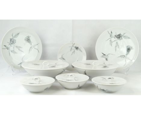 A Raymond Loewy (1893-1986) continental China part serviceComprising two circular tureens and covers, six dinner plates, six 