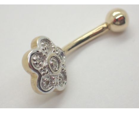9ct gold belly button stud