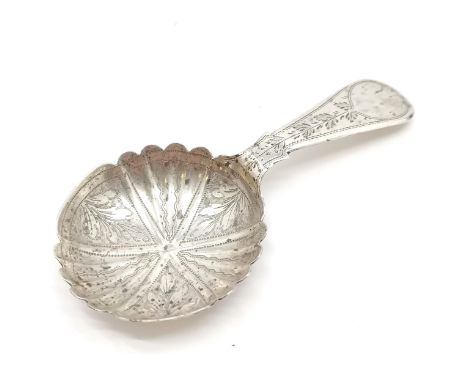 Georgian silver caddy spoon by Taylor &amp; Perry - 7.5cm &amp; 7.2g ~ repaired handle 