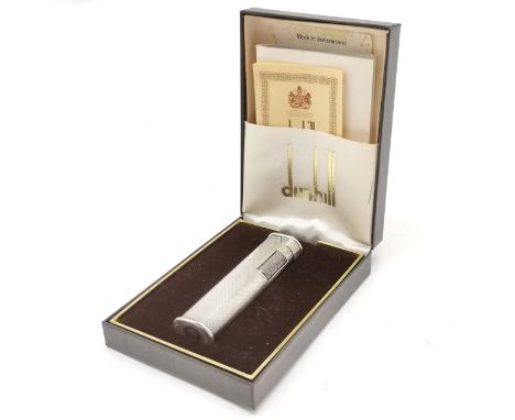 Dunhill vintage silver plated G2 dress lighter (7cm) PAT 3910750 DES PAT 235456 with original retail box / booklet &amp; guar