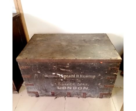 Military pine trunk - 108cm long x 68cm deep x 62cm high 