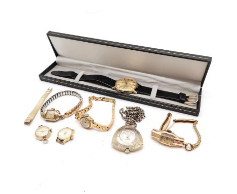Rotary automatic gold plated gents wristwatch (34mm case) - running at time of listing, Tegrov Art Deco ladies manual wind wr