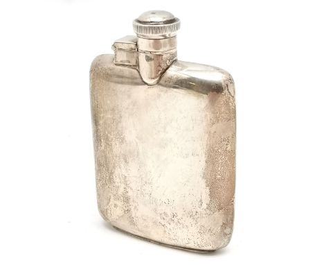 1950 silver 2oz hip flask by James Dixon &amp; Sons Ltd - 10cm high x 6.5cm wide &amp; 84g total weight 