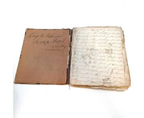 19th century exercise book converted into a scrap book by George William Wilkinson (1872)