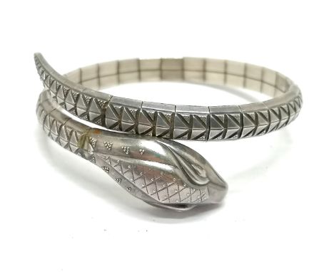 Sterling silver snake sprung bangle by K&amp;L - 27g 