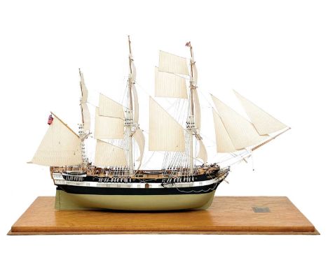 A model of the East Indiaman three masted ship Farquharson. 1820, built by Capt J S Brown, Deal, Kent, for Capt H Ferguson Ci