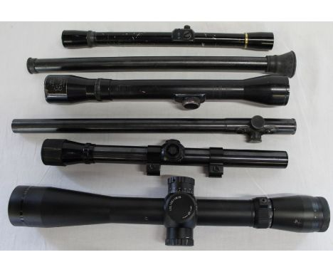 Collection of 6 scopes - Lyman 422 Expert Scope, Pecar Berlin 4x81 Light scope, Mossberg - No M4c 4 Power scope, Marlin Micro