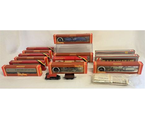 Selection of Hornby 00 gauge scale models, including LNER Class A4 Seagull, LNER Class B17 'Manchester United', red Desmond 7