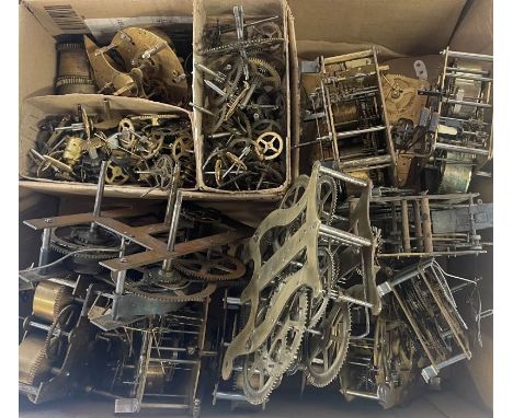 Box of various clock parts&nbsp;