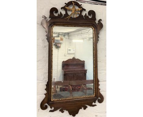 Chippendale style mahogany wall mirror Ht 89cm W 49cm