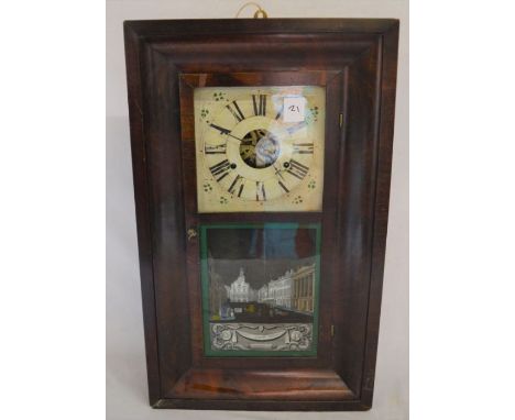 M L Gilbert America 30 hour wall clock with 2 weight movement striking a gong