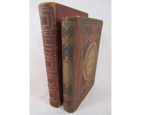 2 French books - Andre Laurie 'Le Bachelier Seville' Scenes de la vie de College dans tou les pays bound book and Nouvelles G