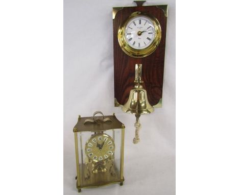 W.Widdop battery clock with brass bell under and brass Keninger &amp; Obergfell Kundo torsion clock