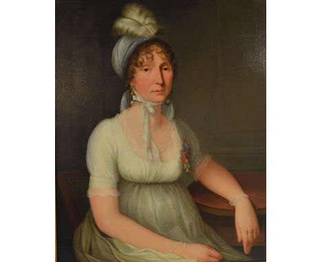 Late 18th century oil on canvas portrait believed to be Maria Anna, Duchess of Bavaria (1753-1824) believed to be&nbsp;wearin