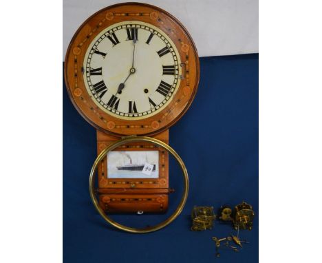 8 day American drop dial wall clock (glass required &amp; attaching of bezel) &amp; 2 clock movements