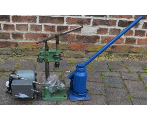 Bench drill &amp; an 8 ton jack