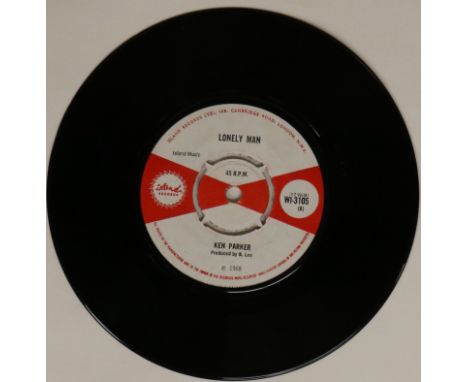 KEN PARKER - LONELY MAN 7" (ISLAND RECORDS - WI-3105). Virtually non-existent original UK Island 45 from 1968 from Ken Parker
