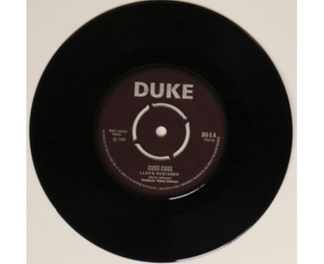 LLOYD ROBINSON - CUSS CUSS 7" (DUKE RECORDS - DU-5). Big, big 45 from Lloyd Robinson with this extremely hard to find cut on 