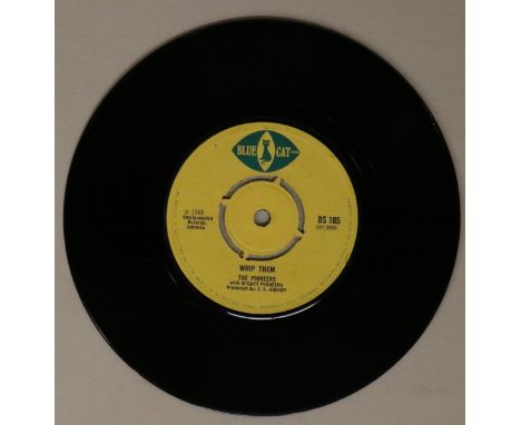 THE PIONEERS - WHIP THEM 7" (BLUE CAT - BS 105). Having a ball with The Pioneers with this exceptionally hard to find origina