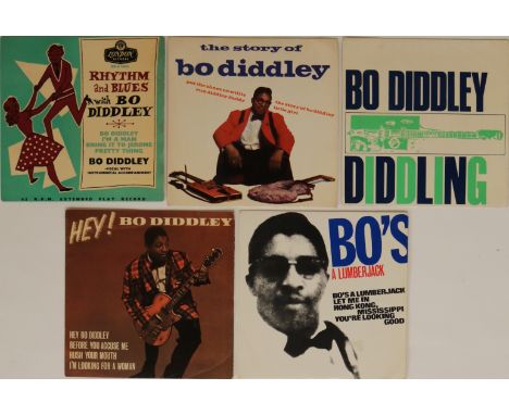 BO DIDDLEY - EPs. Here's Bo with 5 x original UK EPs. Titles are Rhythm And Blues With Bo Diddley (RE-U 1054 original tri-cen