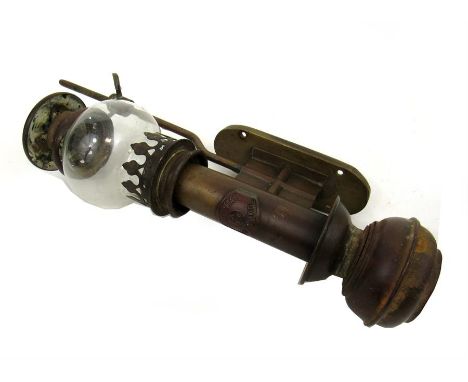 A Brass Whitestar wall mounted candle lamp 30cm high 