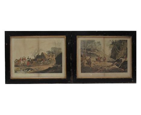 A set of four hand coloured hunting prints 50cm x 38cm 