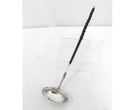 A Georgian silver toddy ladle with whale bone handle, London 1797, 33cm high 