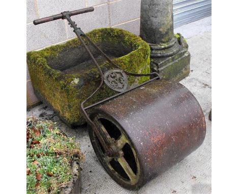 A Victorian garden roller 