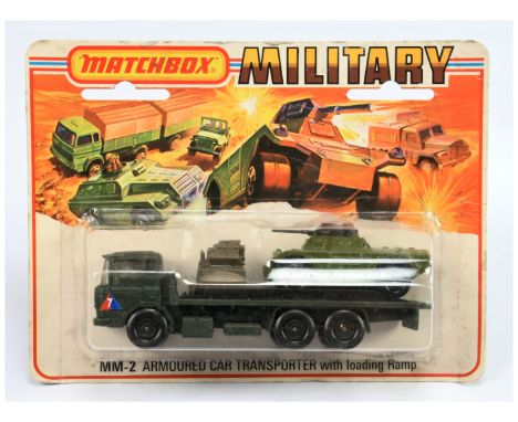 Matchbox Super Kings Military Series MM-2 Daf Armoured Car Transporter Twin Pack - Containing (1) K20 DAF Military Flat Truck