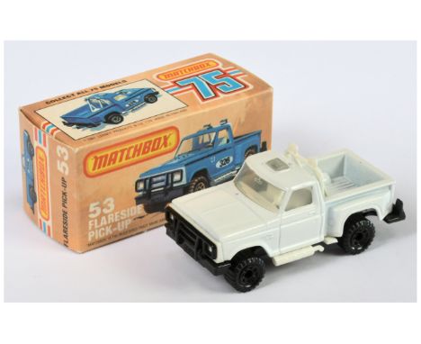 Matchbox Superfast 53d Ford Custom F150 Flareside Pick-up Truck FACTORY PRE-PRODUCTION COLOUR TRIAL - white body, clear windo