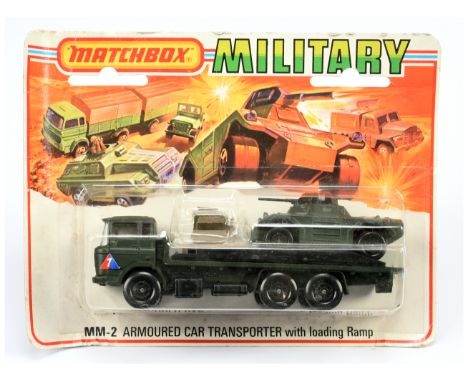 Matchbox Super Kings Military Series MM-2 Daf Armoured Car Transporter Twin Pack - Containing (1) K20 DAF Military Flat Truck