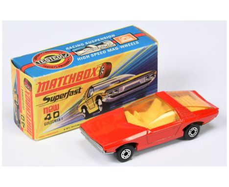 Matchbox Superfast 40a Vauxhall Guildsman Streakers Issue - red body without tampo print &amp; without hood label, light ambe