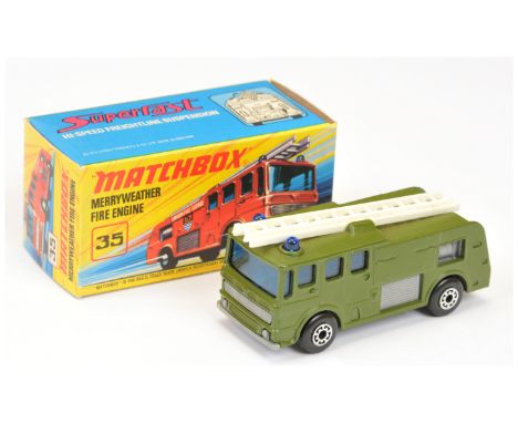 Matchbox Superfast 35a Merryweather Marquis Fire Engine FACTORY PRE-PRODUCTION COLOUR TRIAL - military green body, silver-gre