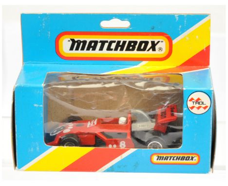 Matchbox Superfast 28d Formula 5000 Racing Car MADE IN BRAZIL ISSUE - red body with black &amp; white racing number 8 tampo p