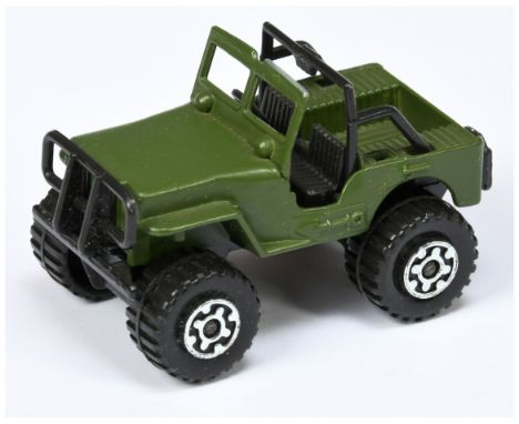 Matchbox Superfast 5d Golden Eagle 4x4 Jeep Off Road Factory Pre-Production Colour Trial - military green body, black interio