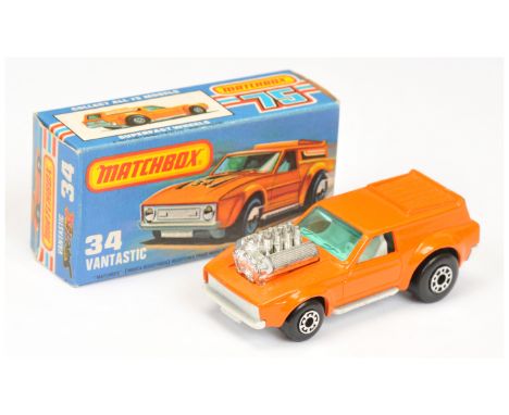 Matchbox Superfast 34b Ford Mustang Vantastic MADE IN BRAZIL ISSUE - orange body with exposed engine, without labels ftted, t