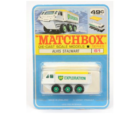 Matchbox Regular Wheels 61b Alvis Stalwart - BP Exploration labels, green plastic hubs - Near Mint with usual minor factory a